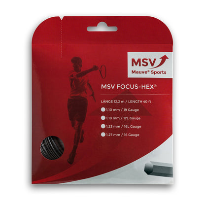 MSV Focus HEX Tennis String Set, 1.18 Gauge, Black