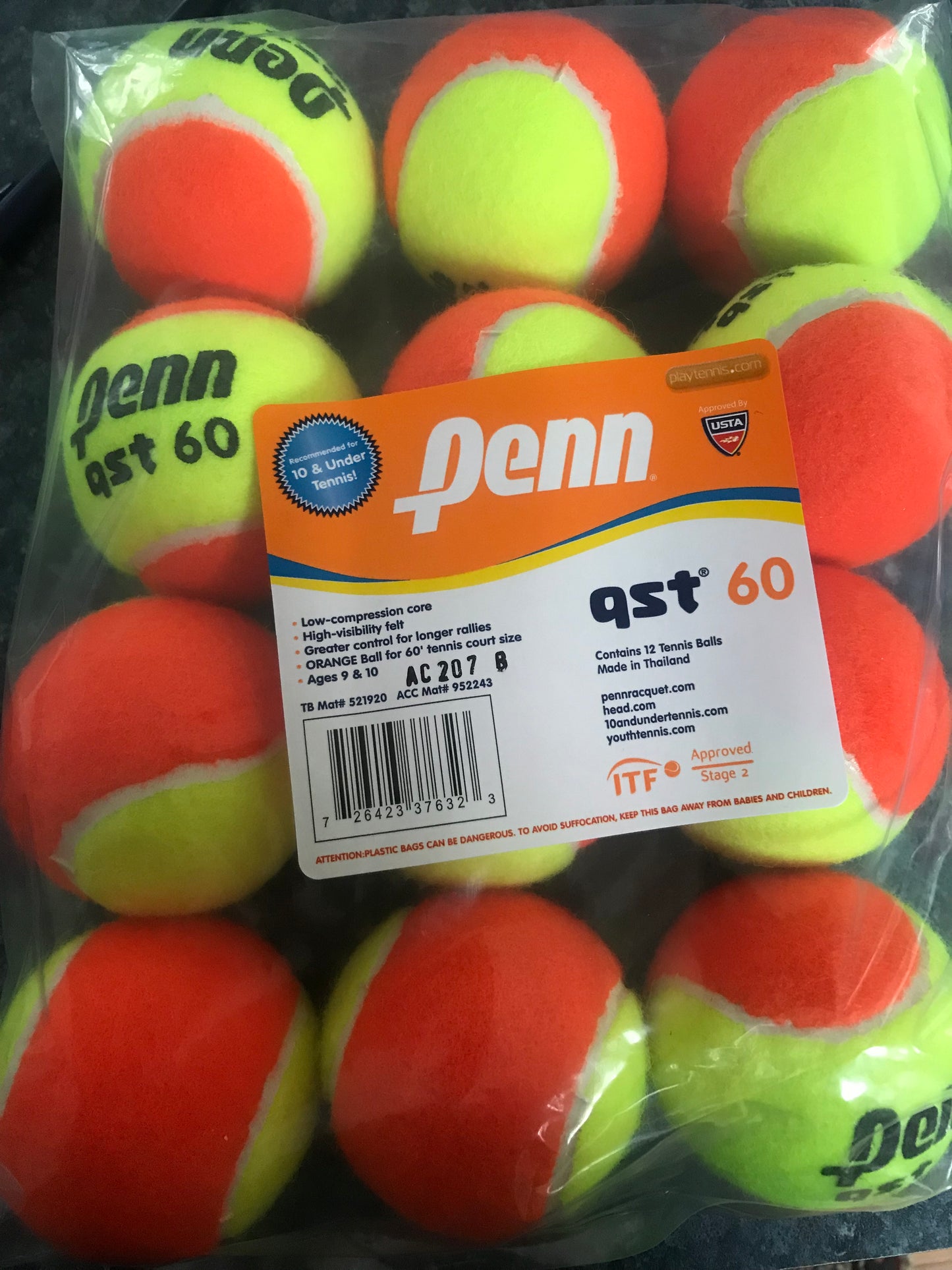 Penn QST 60  Training Ball 12 Pack