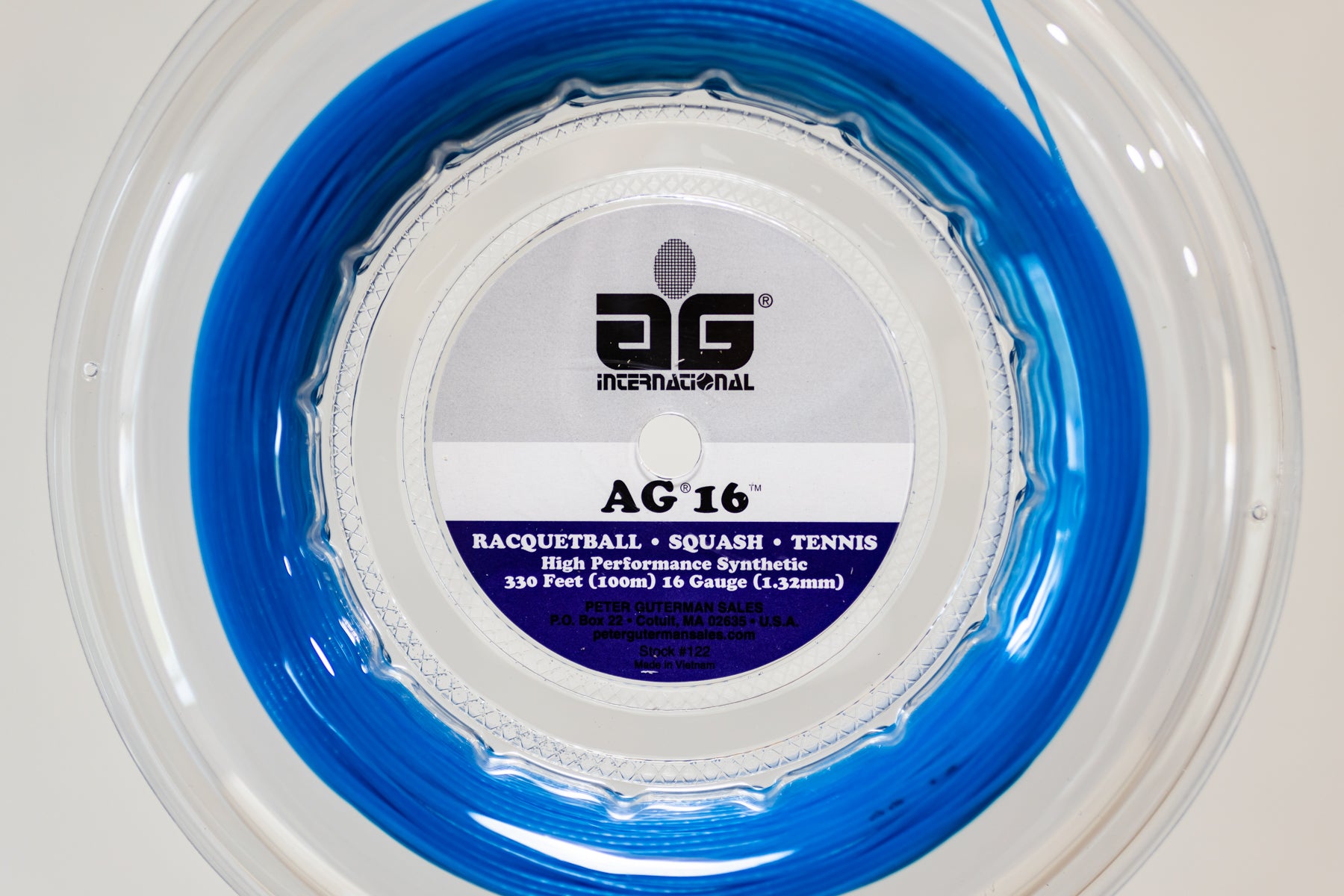 AG 16 Synthetic Gut Tennis String Reel - 16 Gauge - White