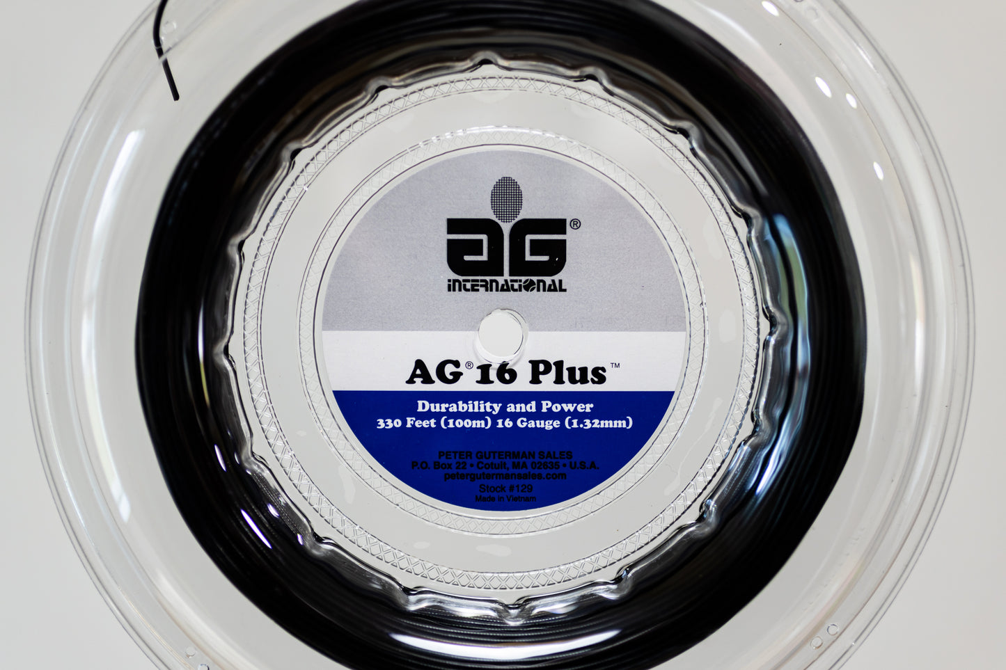 AG 16  Synthetic Gut Plus Black Tennis String