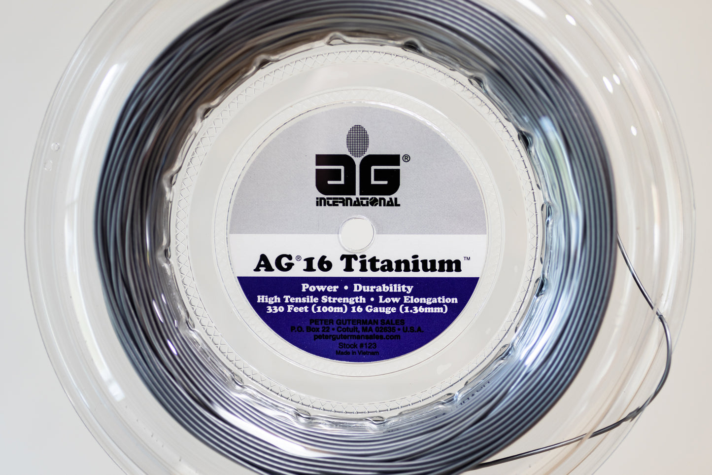 AG 16 Titanium 330' Reel Tennis String