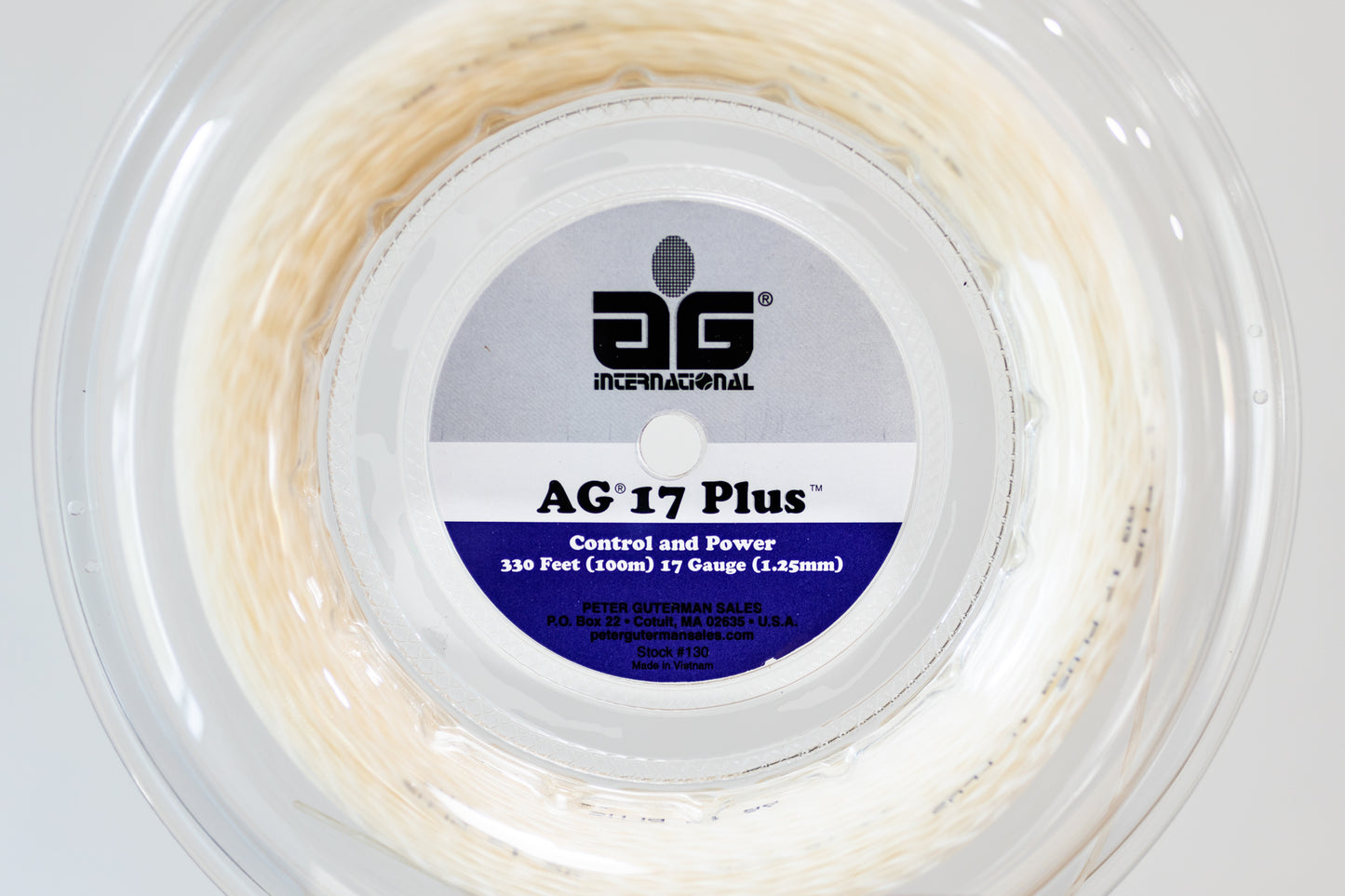 AG Synthetic Gut Plus 17 Gauge 330' White Tennis String