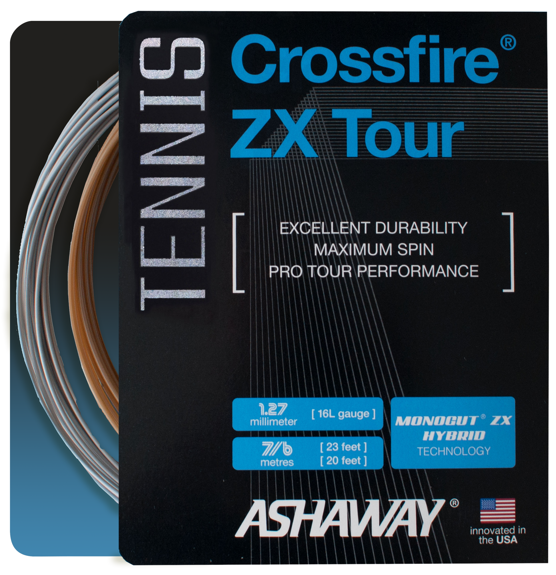 Ashaway Crossfire ZX Tour 23' x 20' Tennis String Set – Peter Ashaway Crossfire ZX Tour 23' x 20' Tennis String Set – Peter