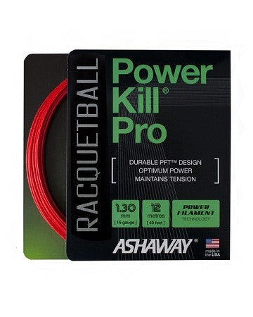Ashaway Powerkill Pro Racquetball String Set 16 Gauge Red